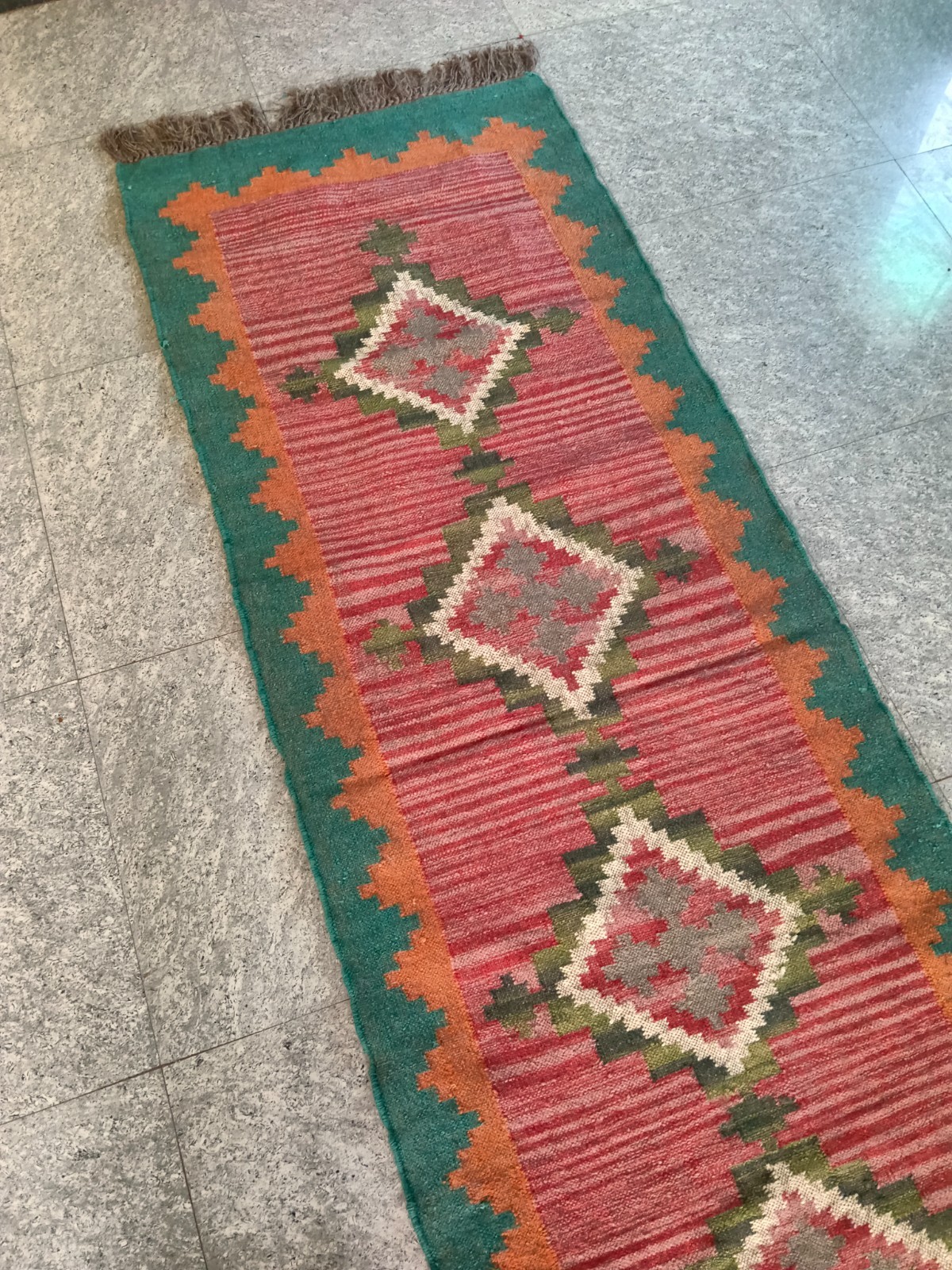 Vintage Kilim Rug aztec kilim Runner Wool Jute Rug Southwestern Stair kilim rug