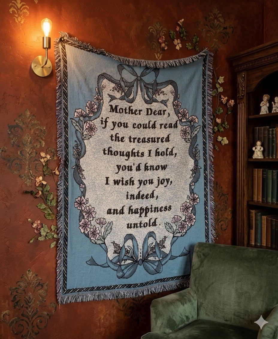 Mother’s Verse Woven Tapestry Blanket Crafted Pride USA – Meaningful Gift Cotton
