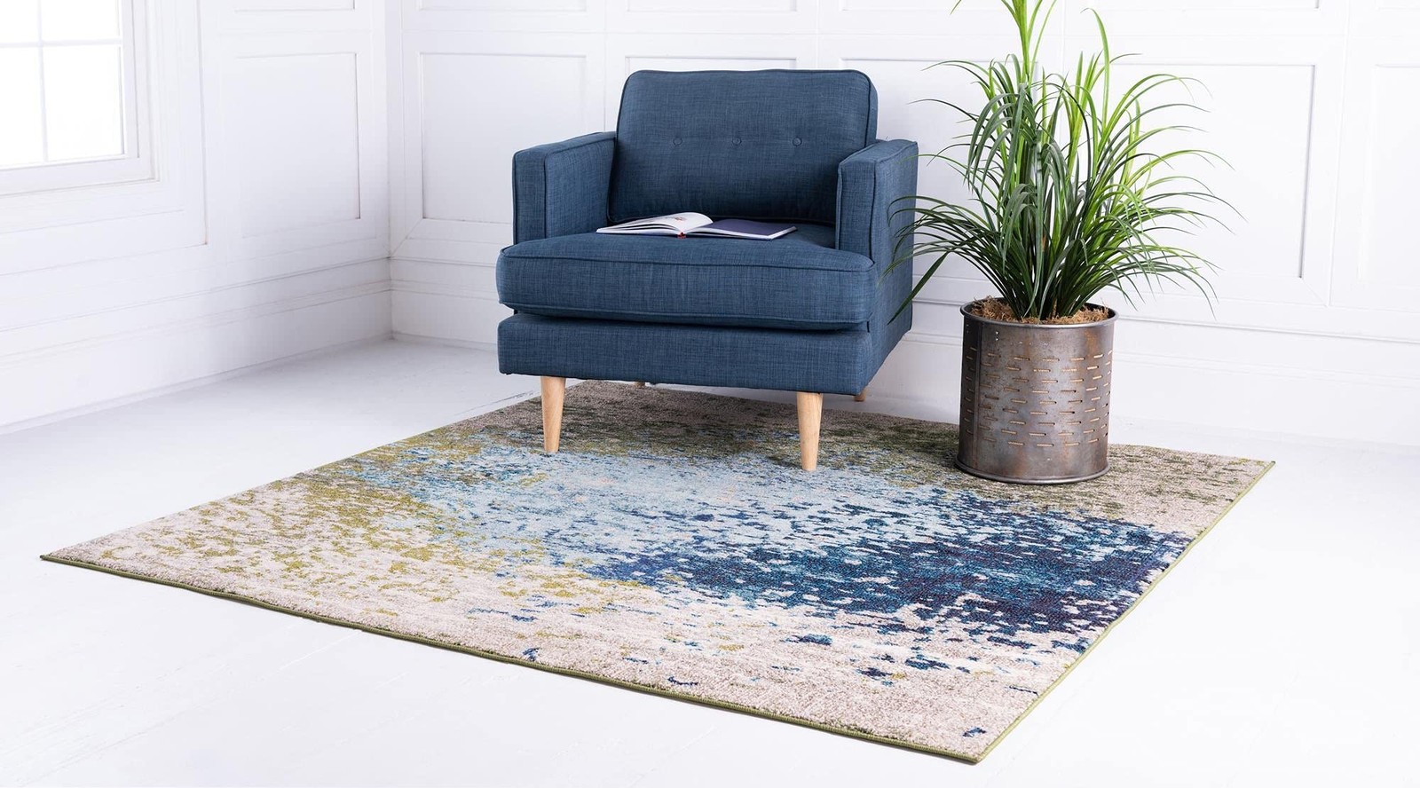 Unique Loom Estrella Collection Abstract Modern Light Colors Distressed Area