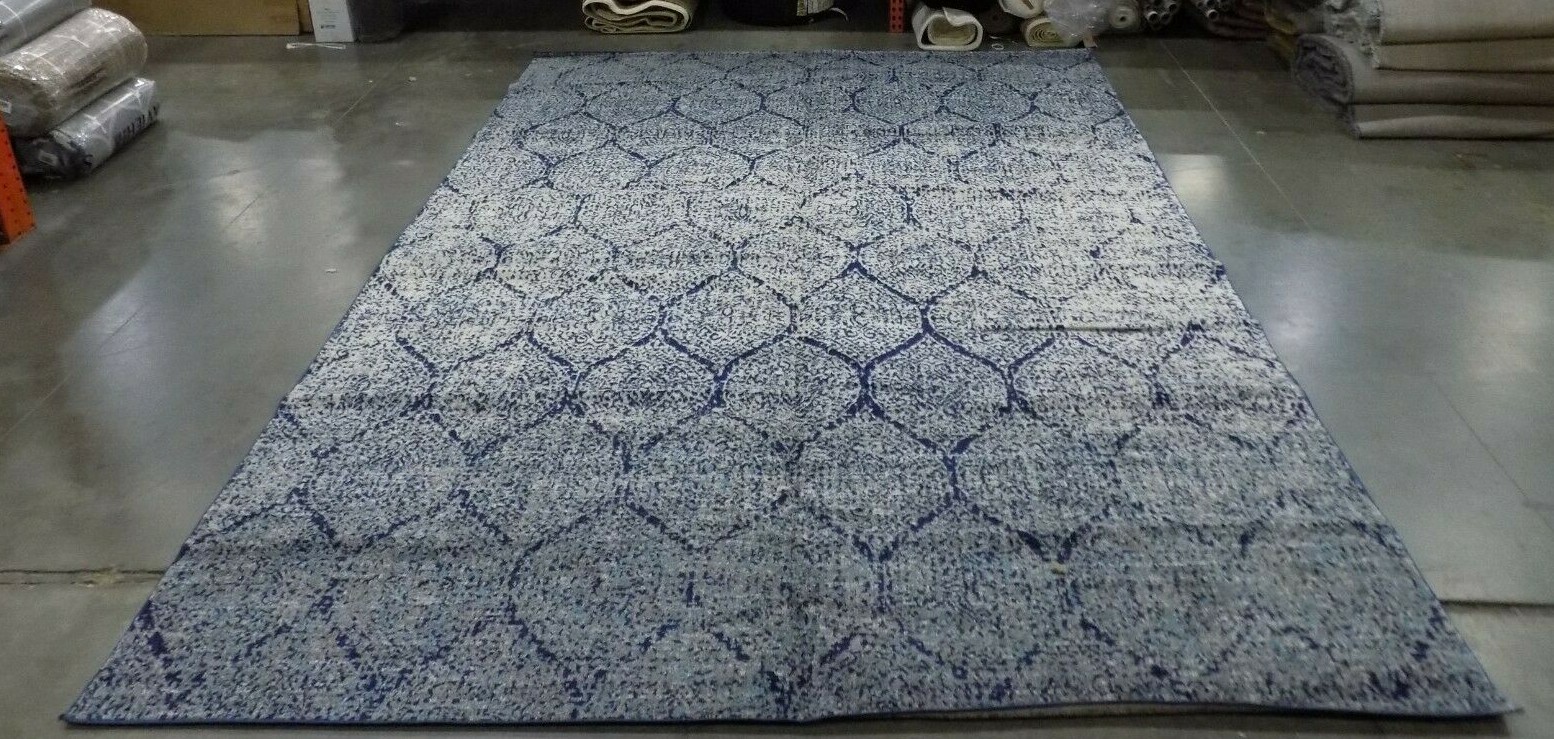 NAVY / SILVER 10′ X 14′ Stained Rug Reduced Price 1172578304 MAD604G-10