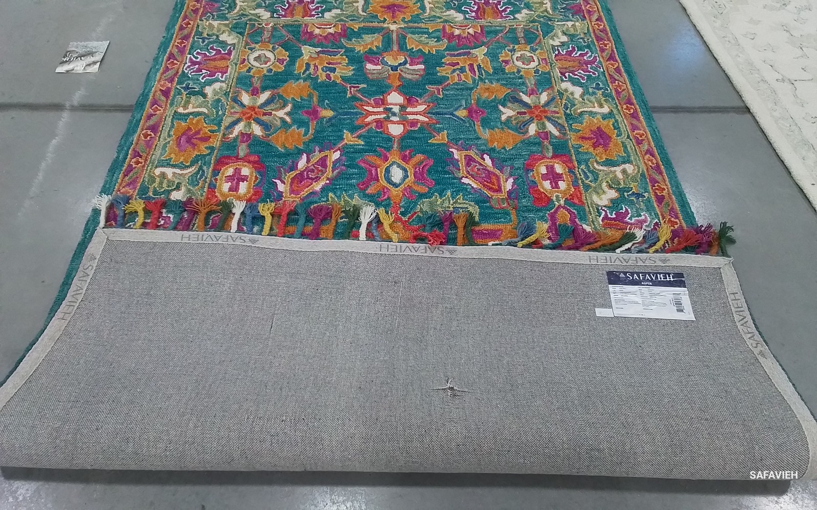 TURQUOISE / PURPLE 5′-0″ x 8′-0″ Hole in Rug, Reduced Price 1172804240 APN113K-5