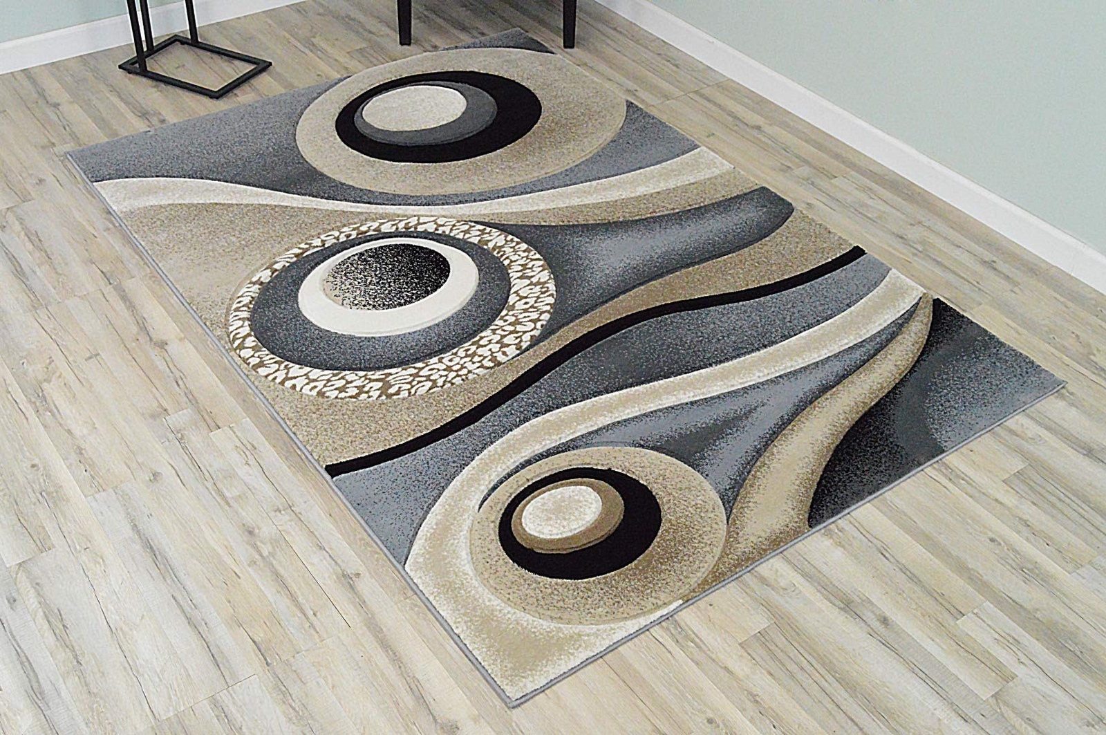 Premium Carved Modern Contemporary Abstract Rug 1504 ‘3”x7’6” sand