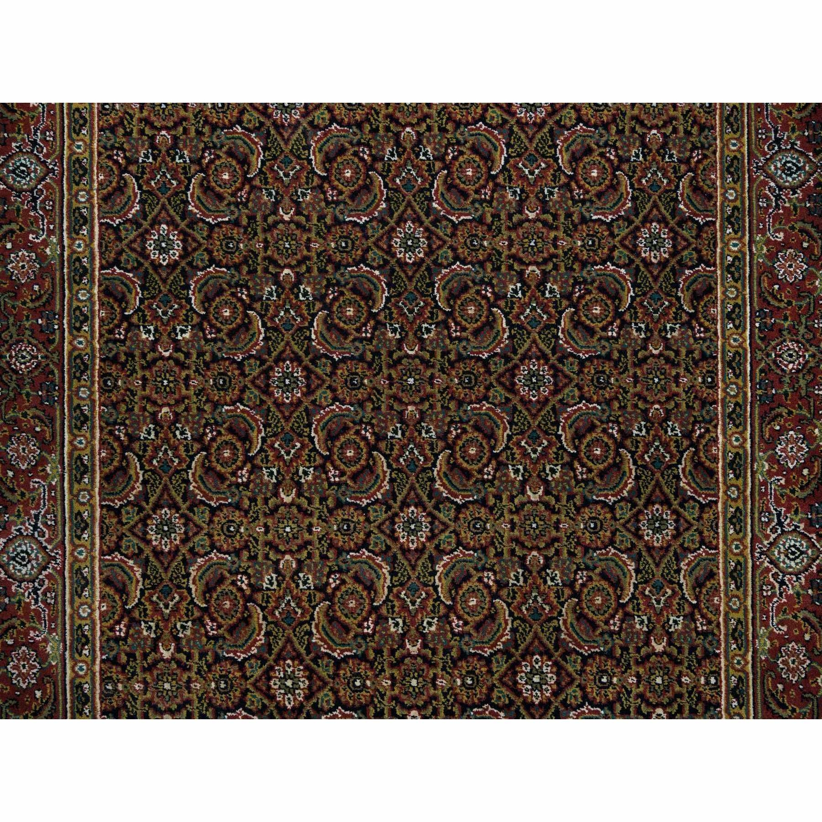 4′ x 6’2″ Navy Blue Herrita Wool and Silk Hand Knotted 250 KPSI Rug R65122