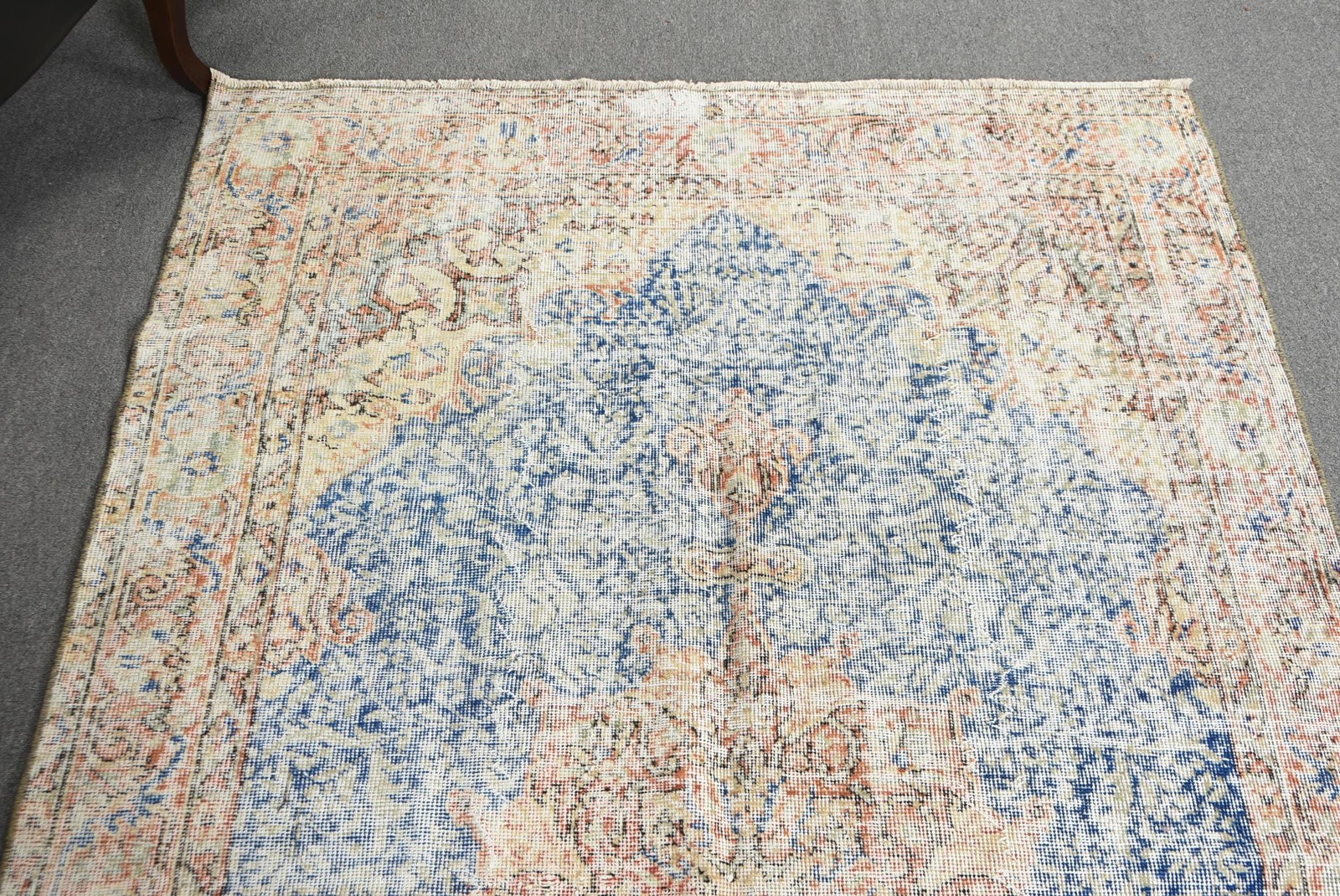 Vintage Turkish Rug 5×8,2 ft (151×249 cm), Blue Ikat Rug