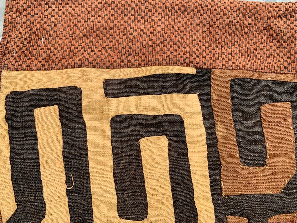 Vintage African Kuba Cloth, Natural Woven,Handmade Fabric,Two kuba Cloth 1×1 ft