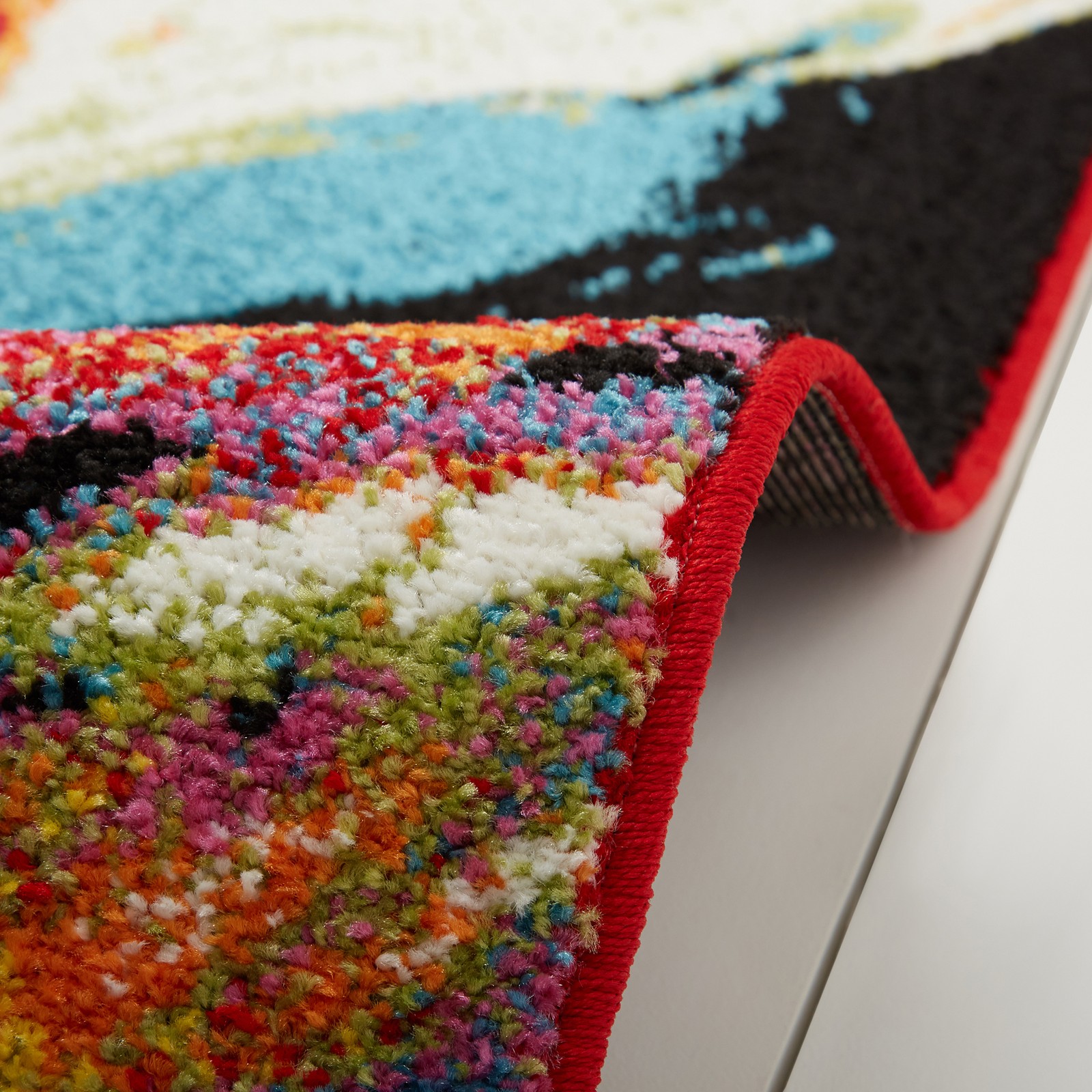 Modern Multi-Color Area Rug 3×5 Abstract Paint Carpet – Actual 3′ 3” x 4′ 3”