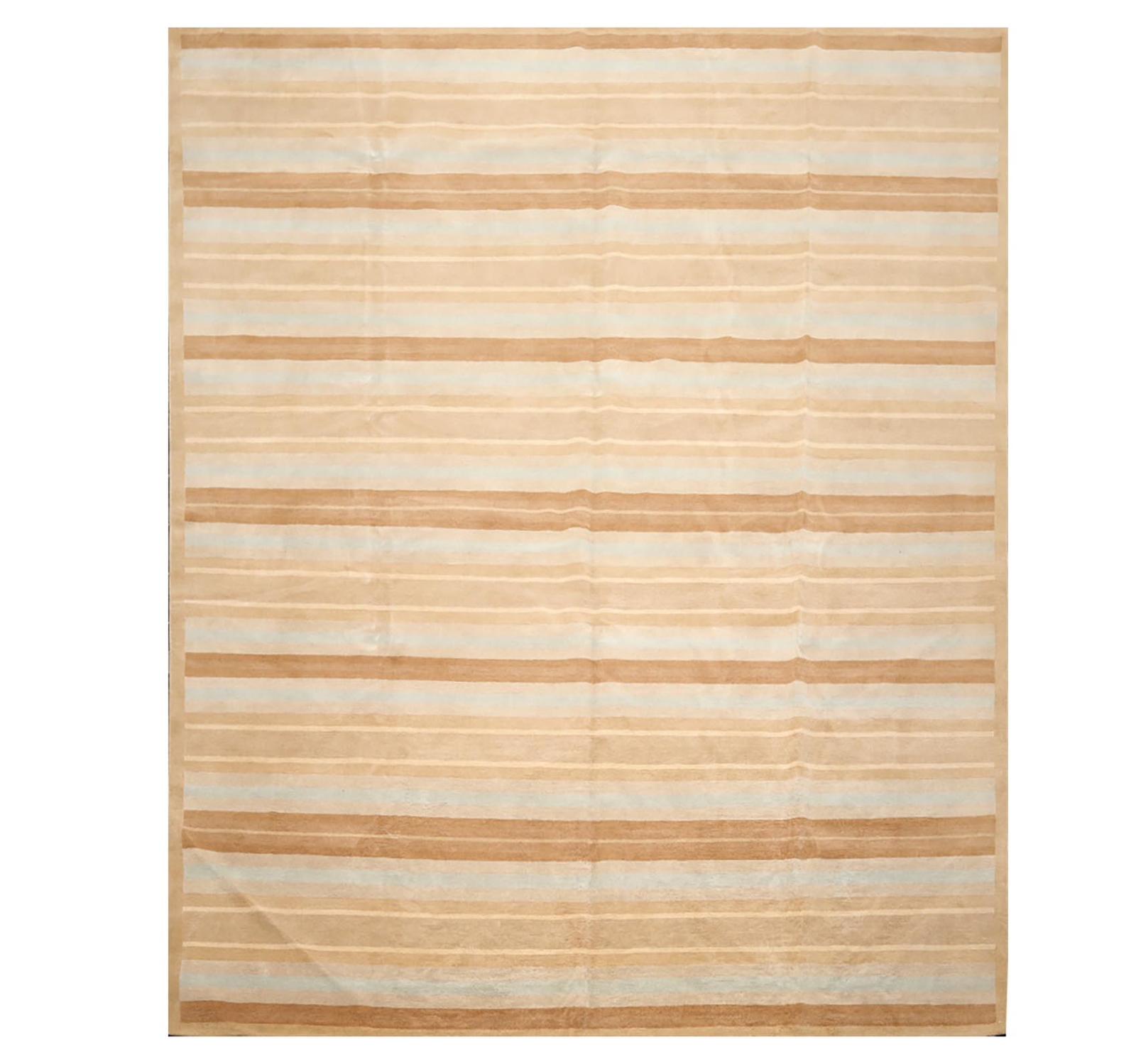 8’x 10′ Hand Knotted Tibetan 100% Wool Stripes 150 KPSI Modern Area Rug Tan