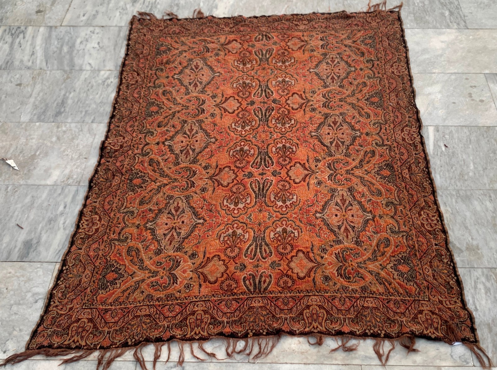 Vintage Paisley Shawl, 100 % Pure Woolen Scarf, Woolen shawl,Women Shawl 4×5 ft