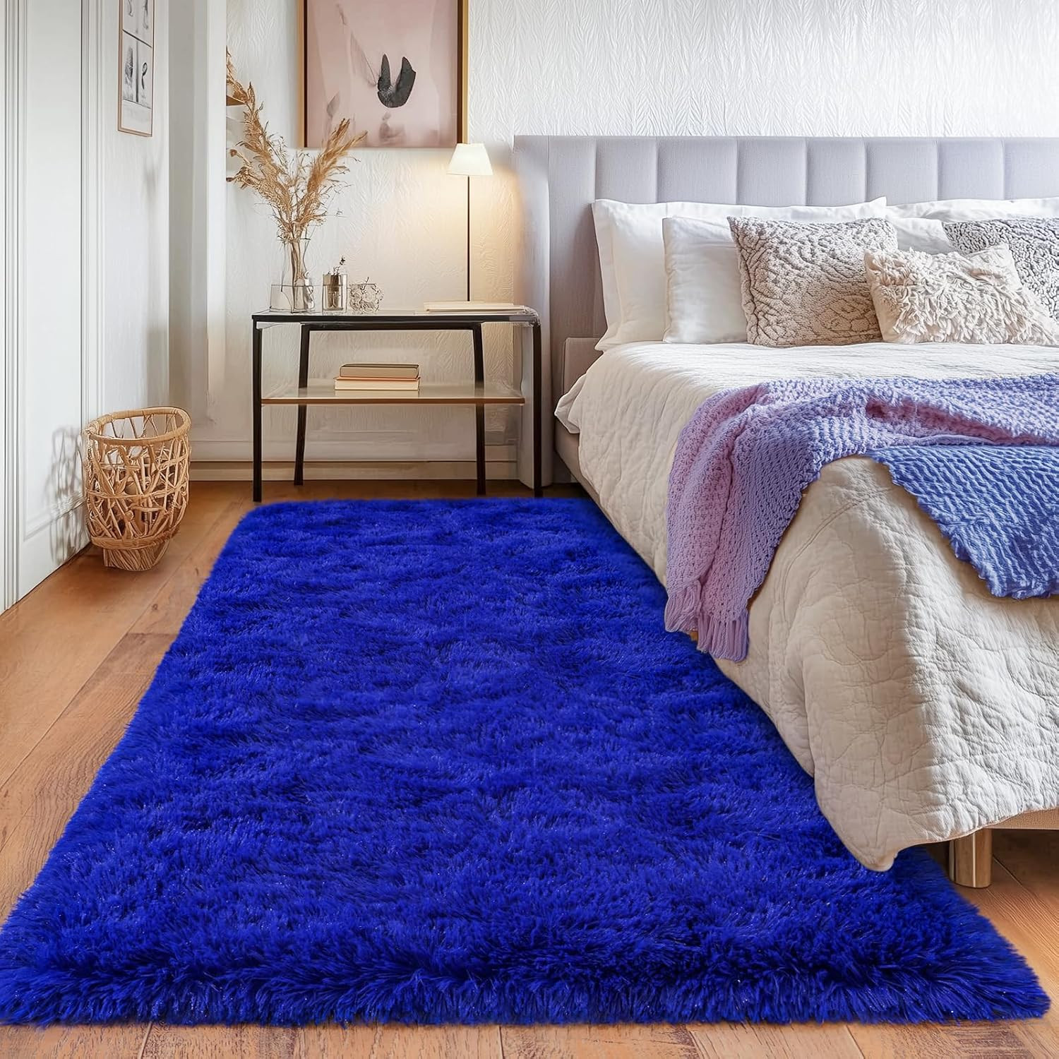 Runner Rugs for Bedroom, 2×6 Fluffy Throw Area Rug Non Slip for Bedside Dorm Hal