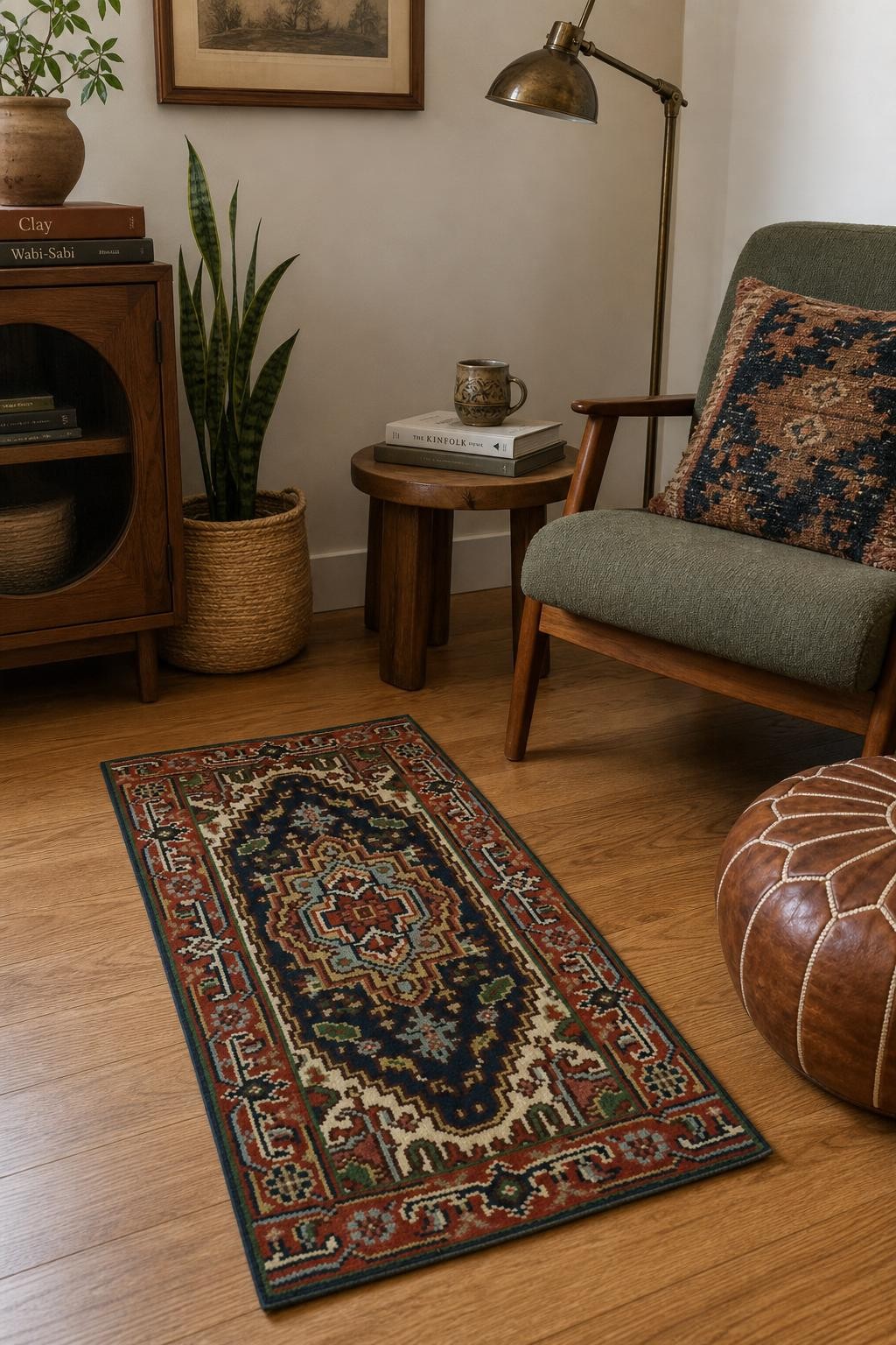 Vibrant 2×4 Geometric Handcrafted Artisan Accent Rug