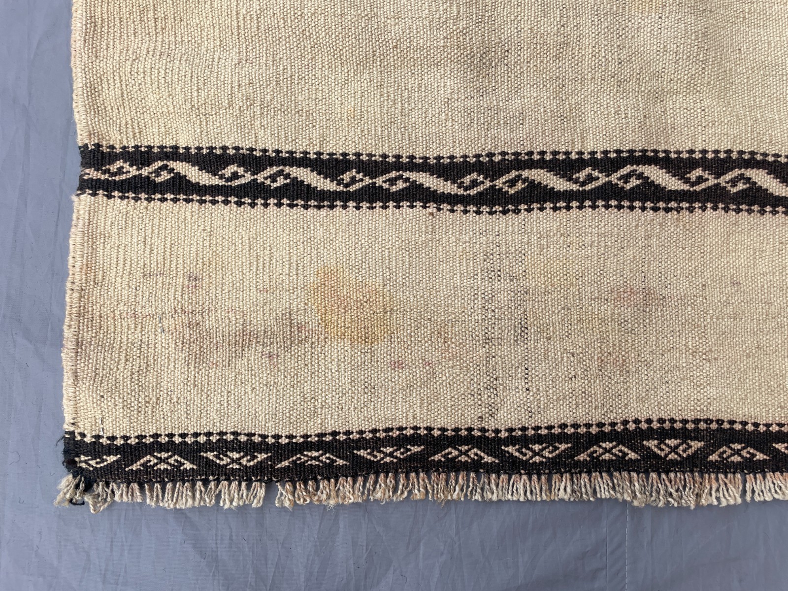 2’10 x 5’2 Ft Natural Afghan Tribal Kilim Rug Cream Brown Flatweave Wool Carpet