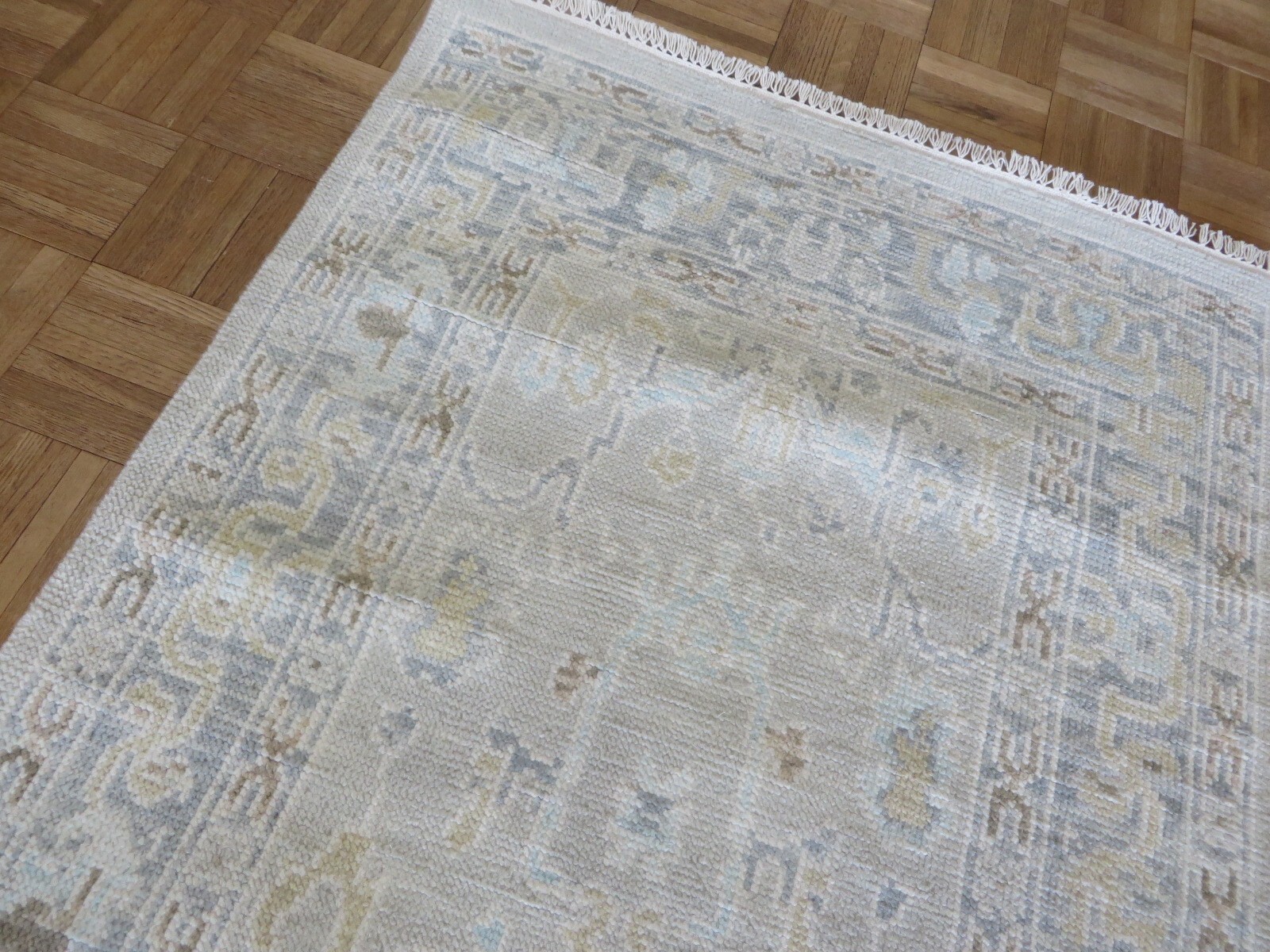 3 x 5 Hand Knotted Gray Modern Oushak Oriental Rug G16396