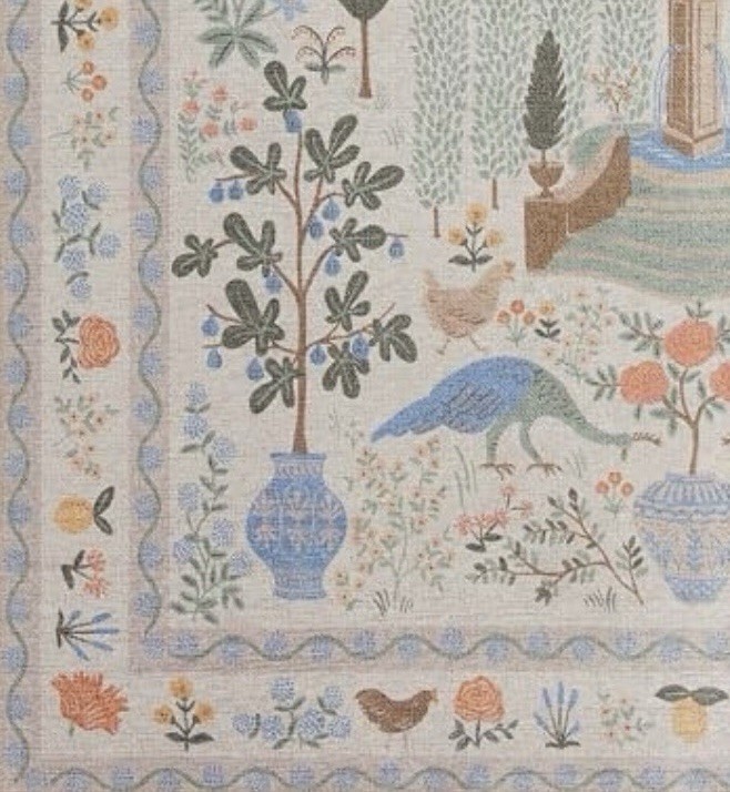 Sale! Stunning Bliss Estate Garden Botanical Indoor Area Rug 5’ x 7’ Cream Rug
