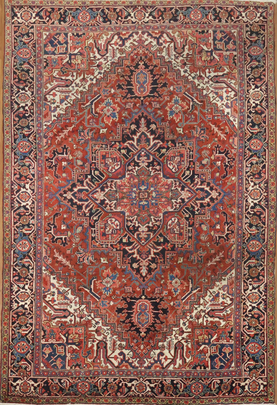 Luxurious Medallion Red Hand-Knotted Area Rug 8×1100% Wool
