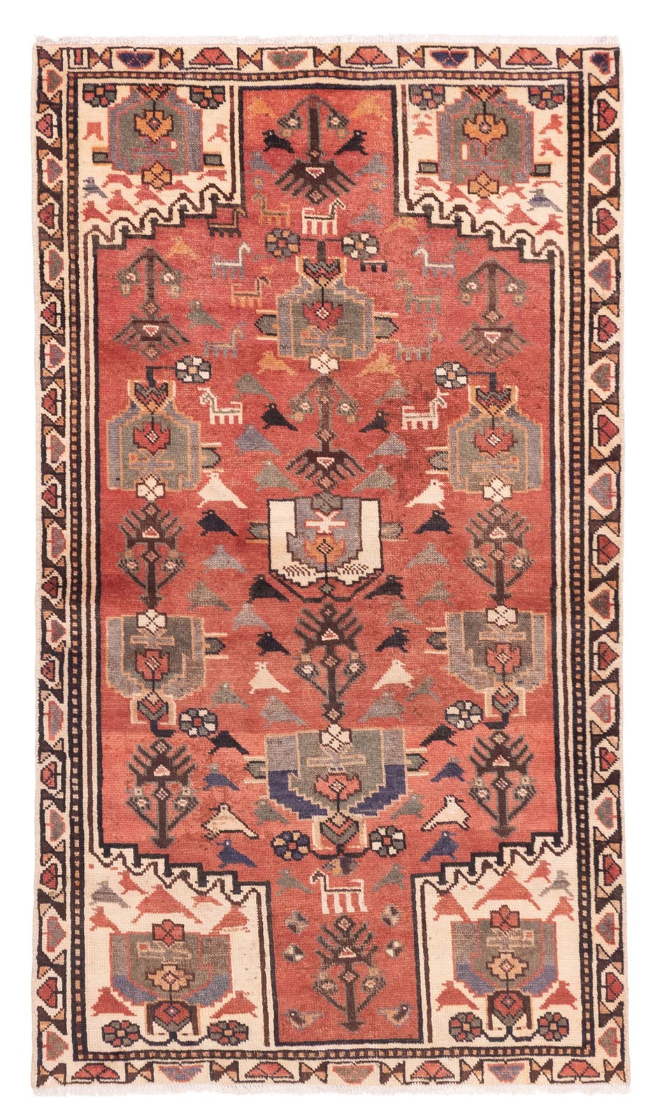 Traditional Vintage Hand-Knotted Area Rug 3’11” x 7’3″ Oriental Wool Carpet