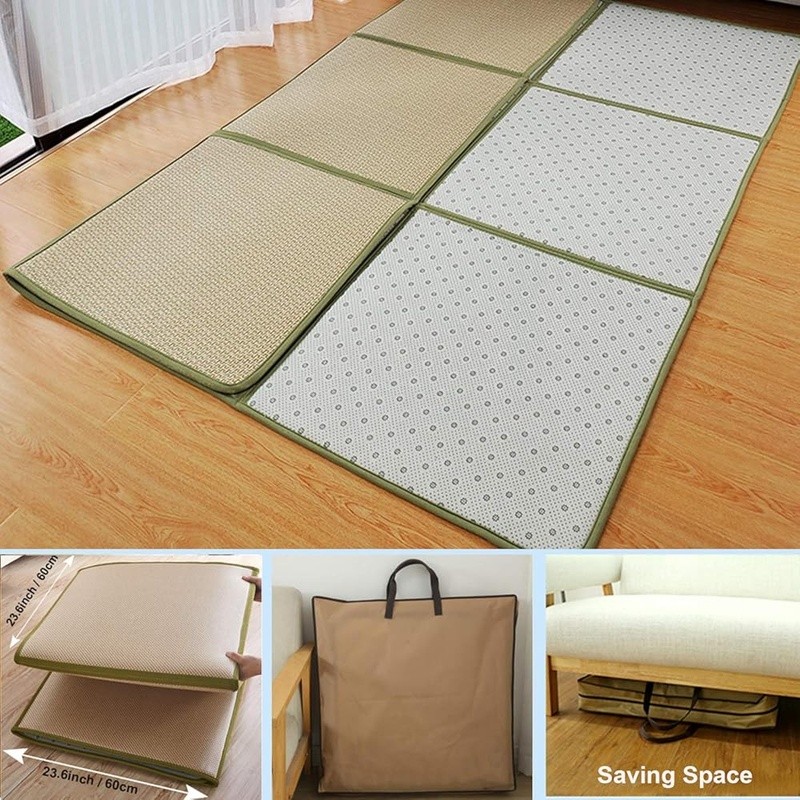 Large Rattan Tatami Mat Soft Eco-friendly Memory Foam High Pile Anti-slip Rug US