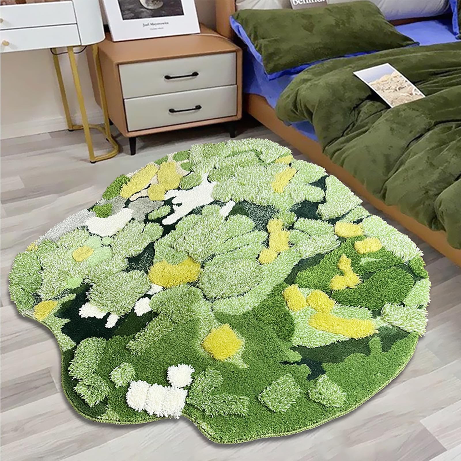 3D Shag Moss Area Rugs for Home Decor Non Slip Washable Kids Play Rug Cozy Pl…