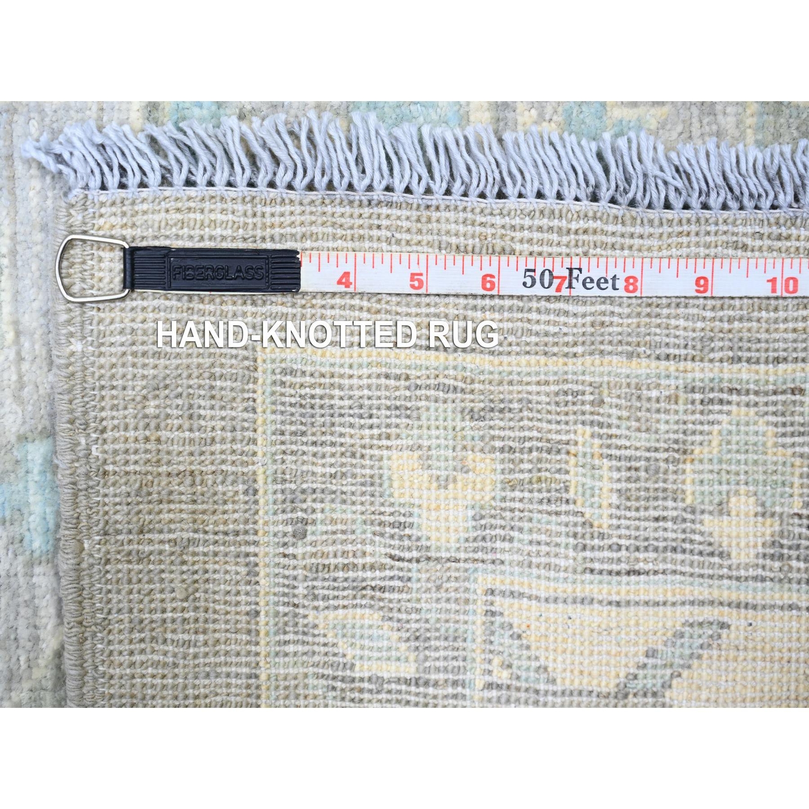 9’9″x13’5″ Cadet Gray Extra Soft Wool Hand Knotted Finer Peshawar Rug R73128