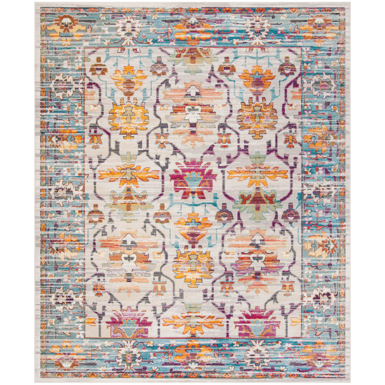 SAFAVIEH Crystal Collection CRS518G Cream/Teal Rug