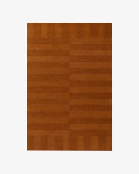 Lux 2 – Burnt Orange Tufted New Zealand Wool Area Rug for Living Room & Bedroom