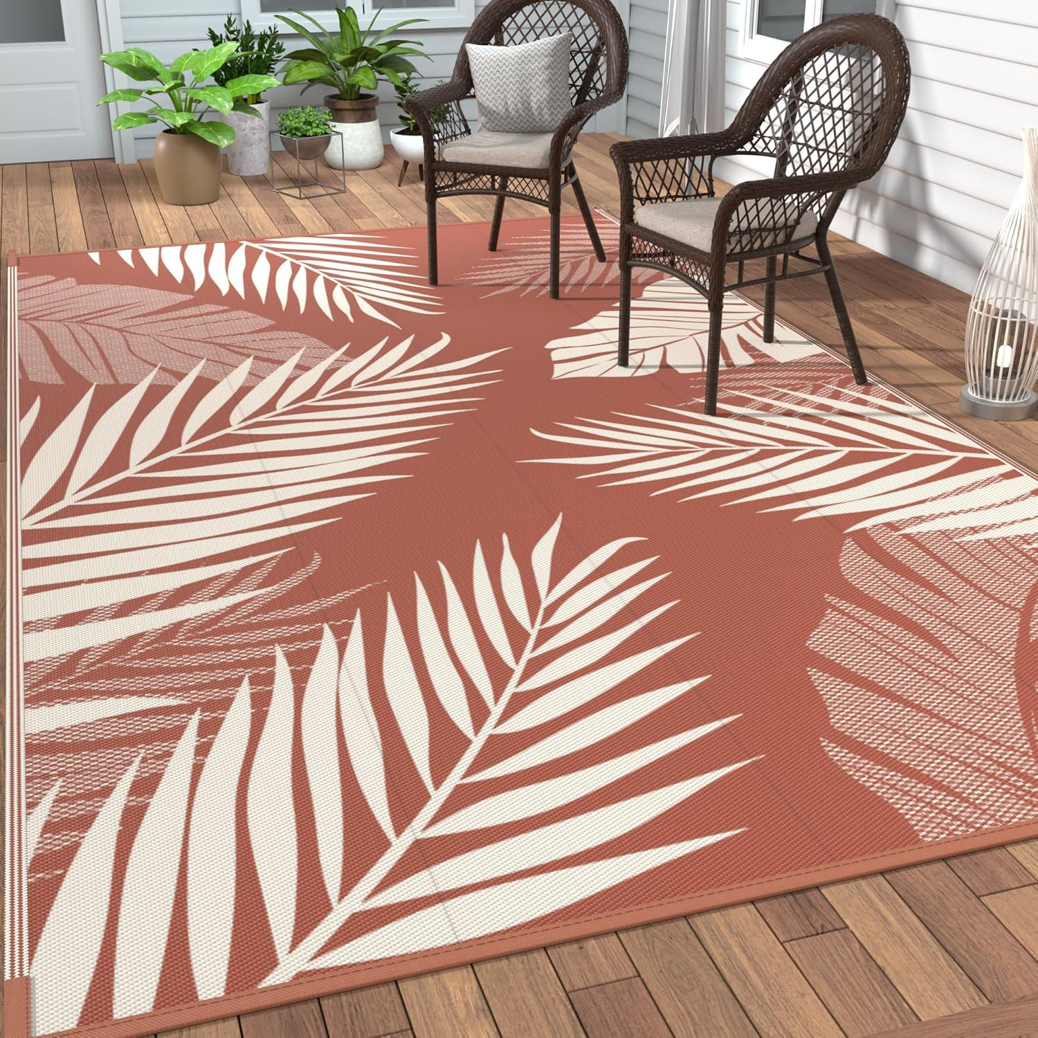 Waterproof Reversible Outdoor Rug For Patio Camping RV Picnic Deck And Backyard!
