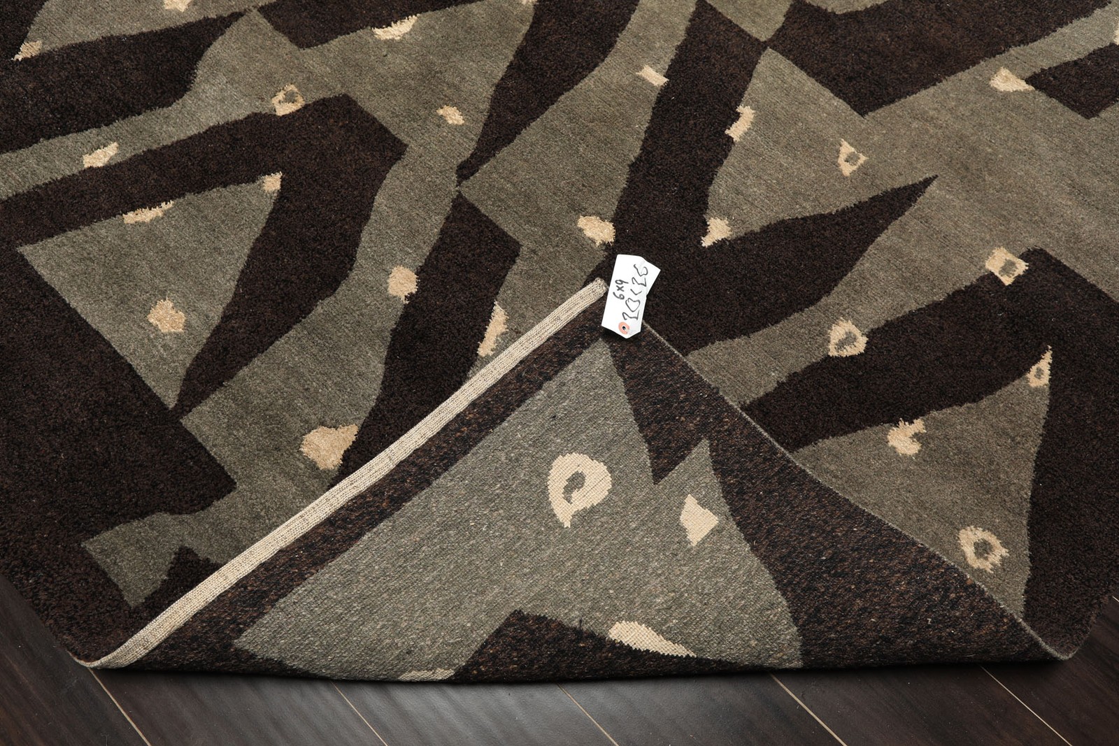 6×9 Tibetano Hand Knotted Wool & Silk Brown Tibetan Modern & Contemporary Rug