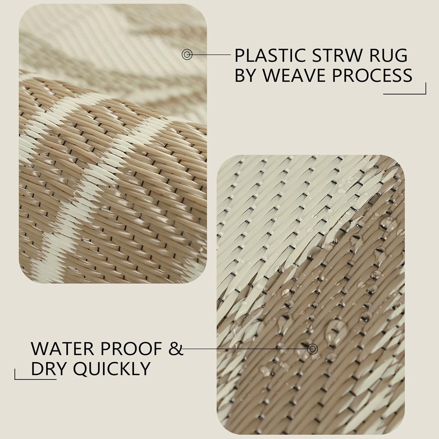 Waterproof Reversible Outdoor Rug 6×9 – Lightweight Patio & Camping Essential