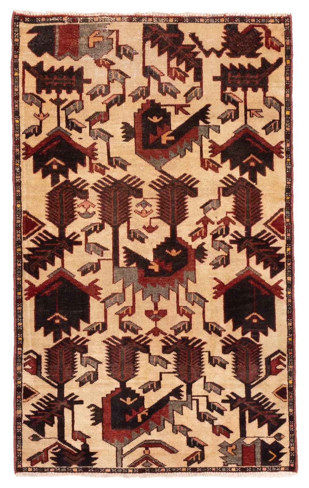 Traditional Vintage Hand-Knotted Area Rug 2’10” x 4’7″ Oriental Wool Carpet