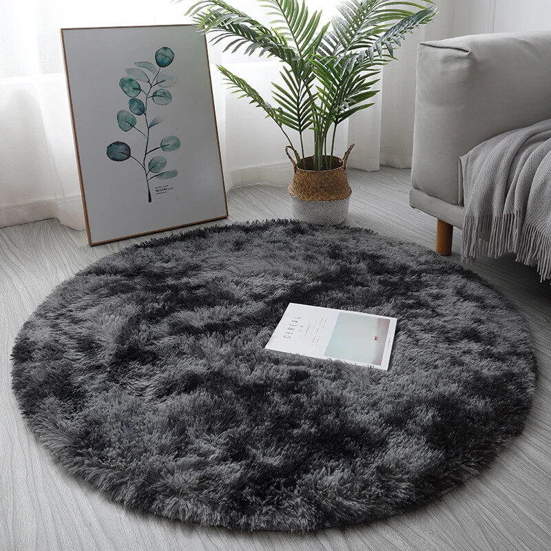 Living Room Round Rug Carpet Nonslip Bedside Coffee Table Mat Thick Pile Rugs