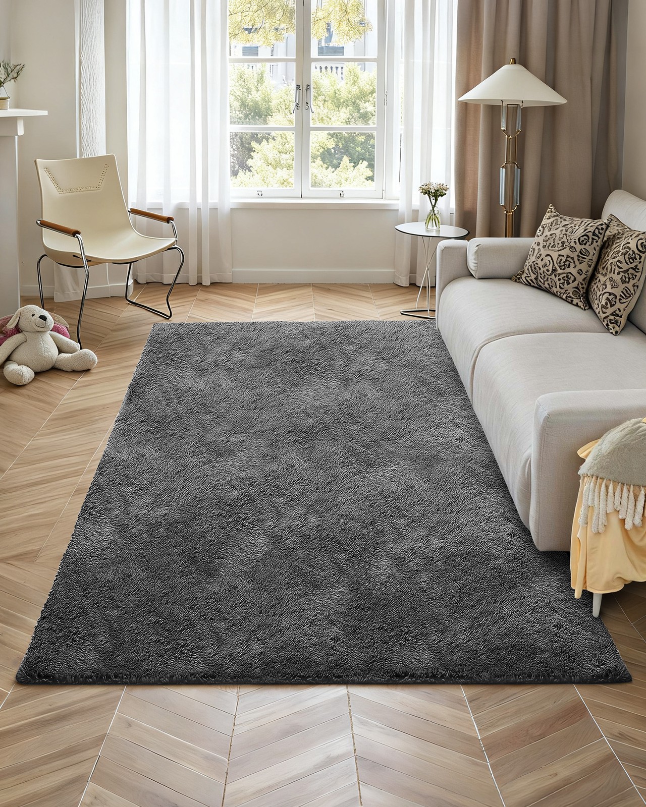 VEVOR Indoor Plush Area Rug 5 x 8 ft Modern Plush Carpet for Living Room Bedroom