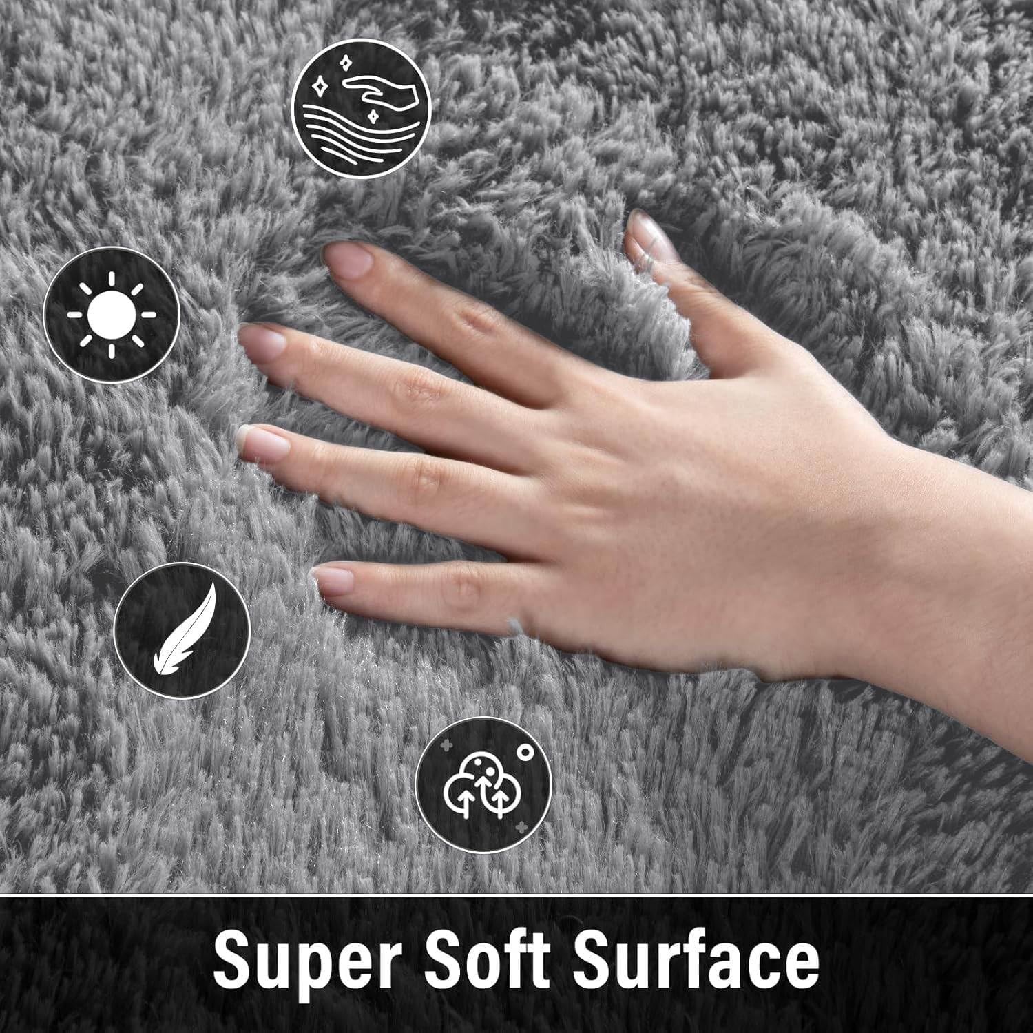 Plush Non-Slip Area Rug 2×3 Feet – Ideal for Living Room, Dorm & Kids Room