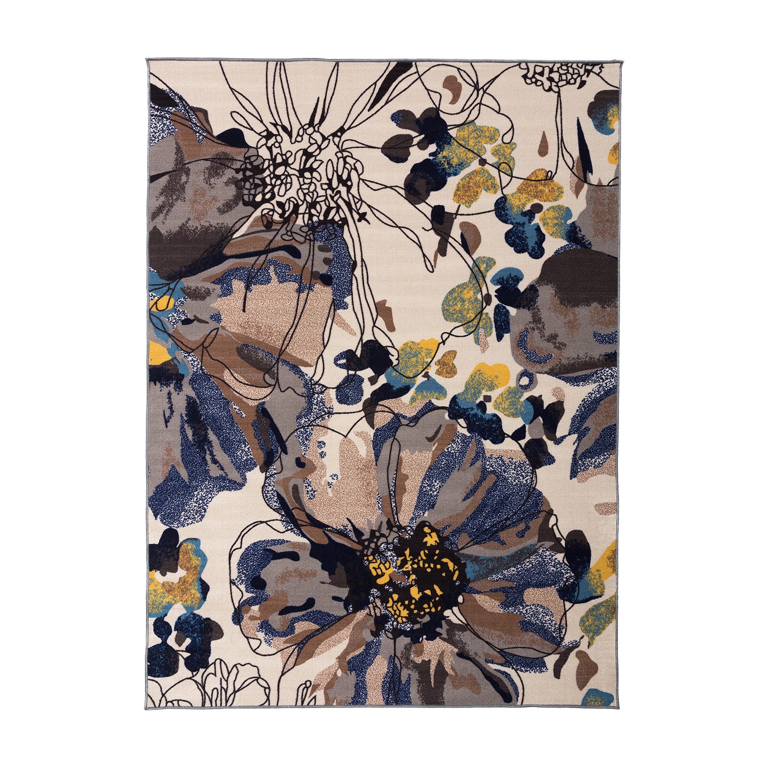 Rugshop Area Rug Modern Bright Flowers Non-Slip Carpet for Living Room 6×9 Rugs