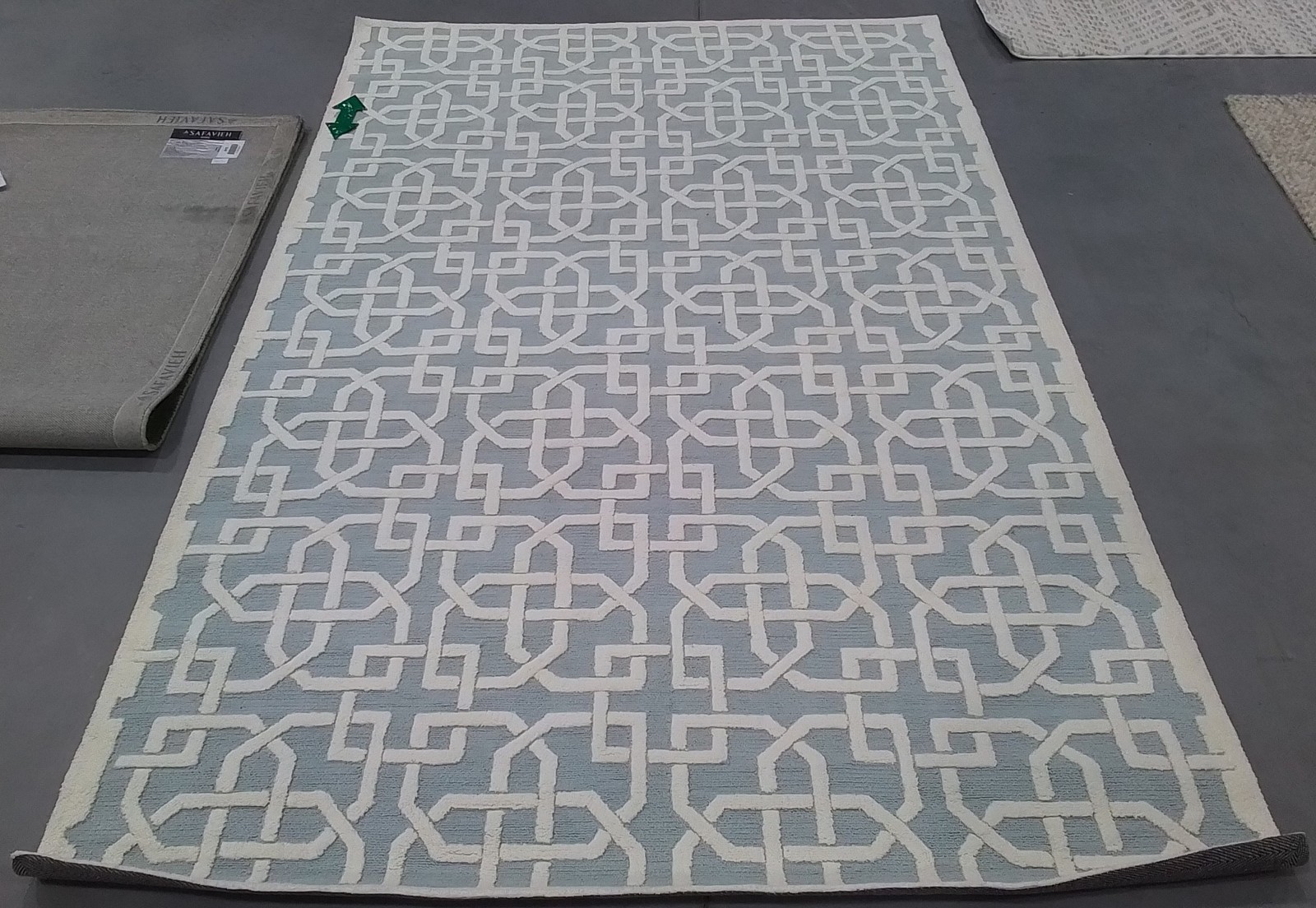 LIGHT BLUE / WHITE 5′-6″ x 8′-6″ Stained Rug, Reduced Price 3172810634 NPT441B-6