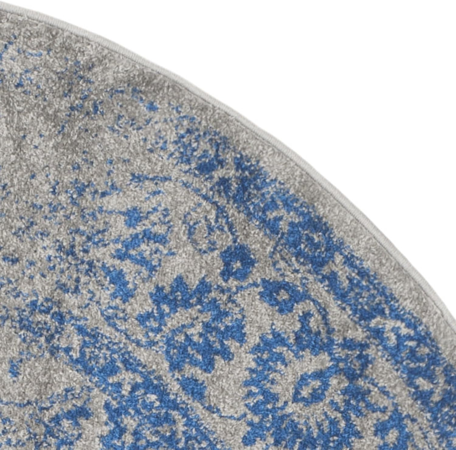 SAFAVIEH Adirondack Collection Area Rug – 4′ Round, Grey & Blue, Distressed Vint