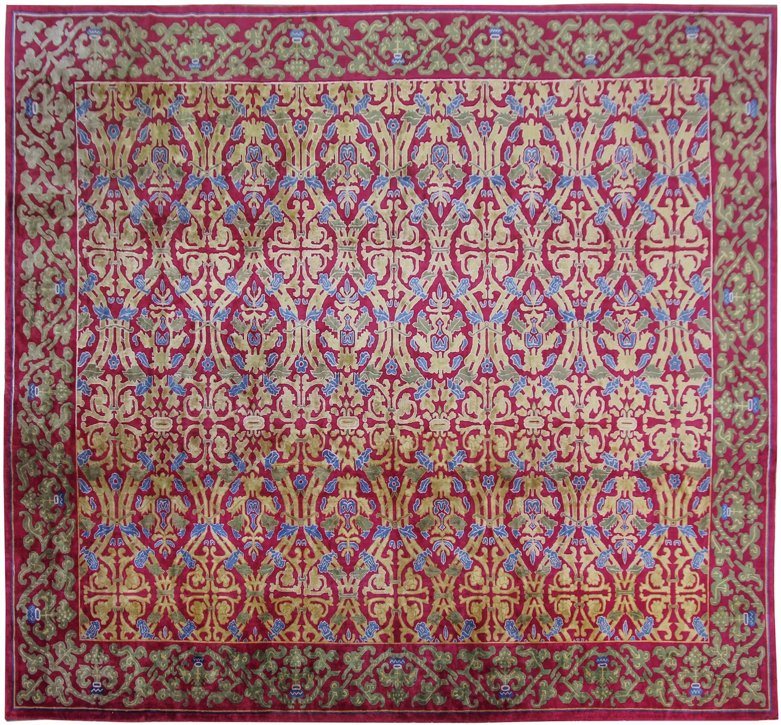 13×16 Vintage Art Nouveau Art Deco Rug European Rug 379cmx480cm Circa 1930