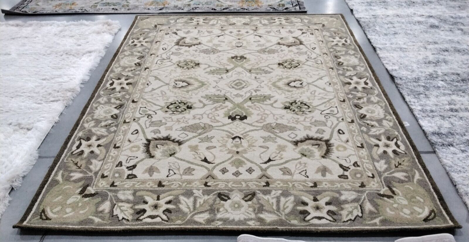 IVORY / BROWN 8′ X 10′ Back Stain Rug, Reduced Price 1172735487 AN512D-8