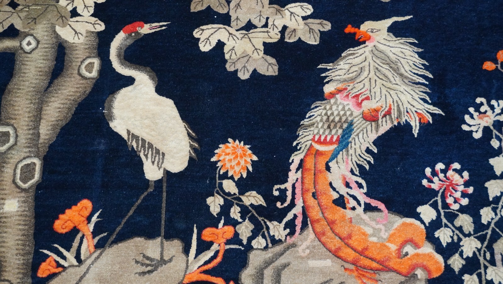 4’x6′ Antique Chinese Peking Phoenix Birds Tree Hand Knotted Wool Oriental Rug