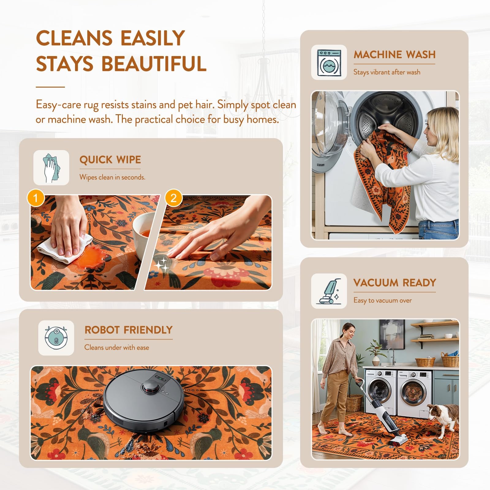 Area Rugs 9×12 Fall Home Decor, Bohemian Scandinavian Modern Country Aestheti…