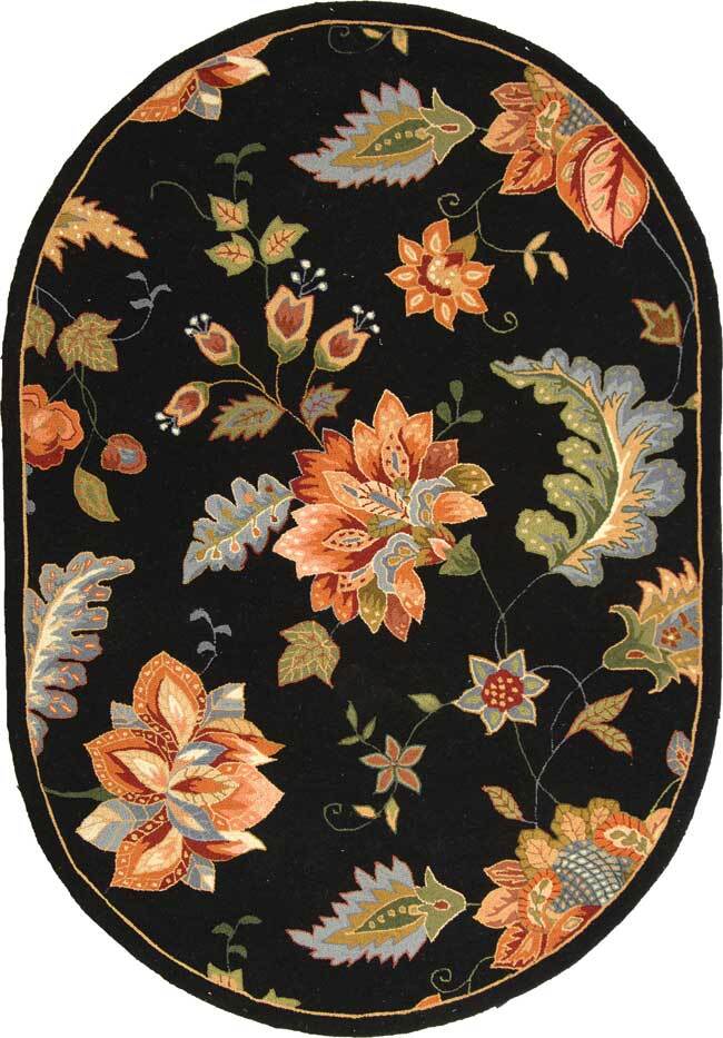 Safavieh Chelsea BLACK 7′-6″ X 9′-6″ Oval Area Rug – HK306B-8OV