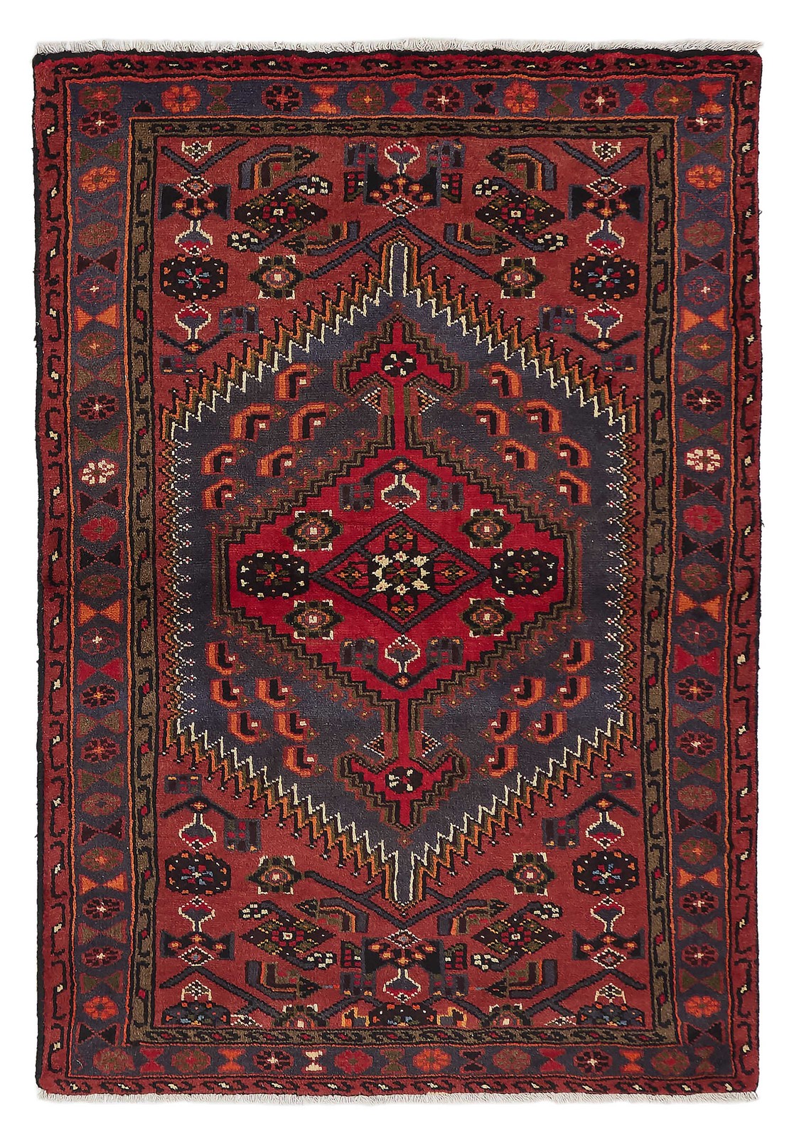 Vintage Traditional Hand-Knotted Area Rug 3’3″ x 4’9″ Oriental Wool Carpet