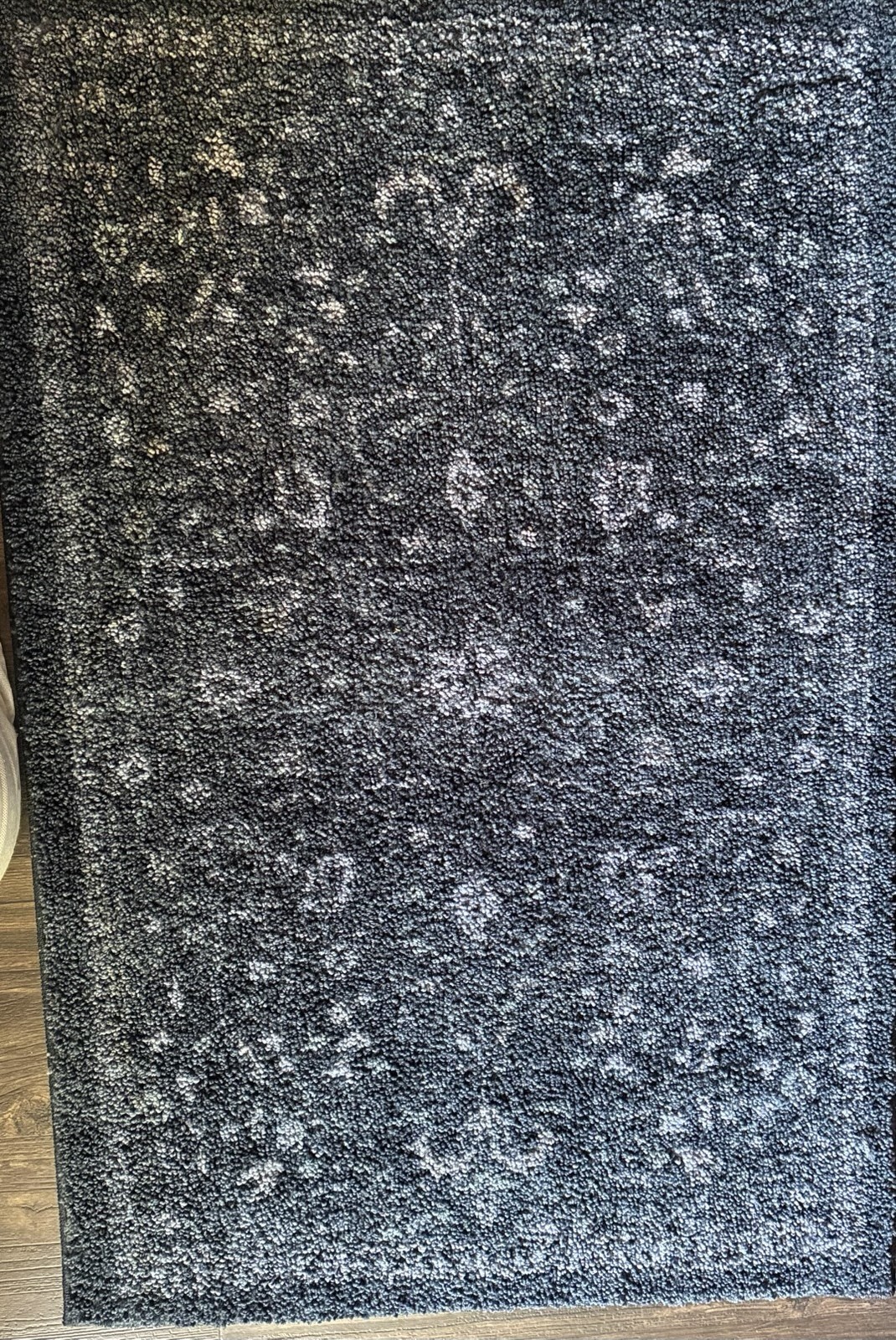 Vintage Bohemian Distressed Medallion Accent Area Rug Navy/Grey 30″ x 45″