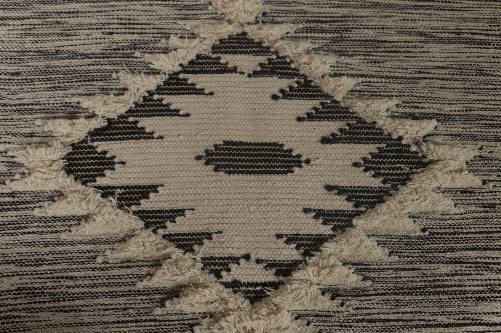 Geometric Durrie-Kilim Multi Level Pile Area Rug Wool Hand woven Carpet 5’x8′