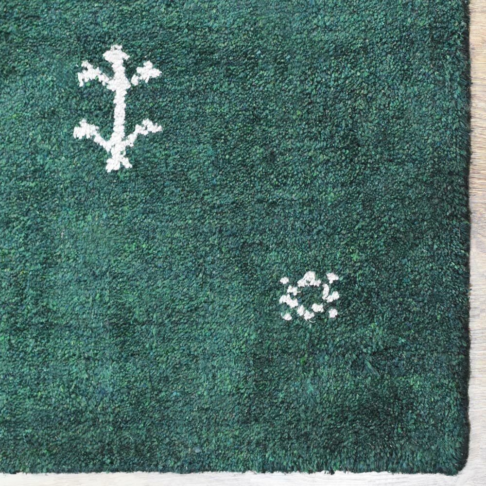 Hand Knotted Loom Silk Mix Area Rugs Contemporary Dark Green White BBH Homes LSM