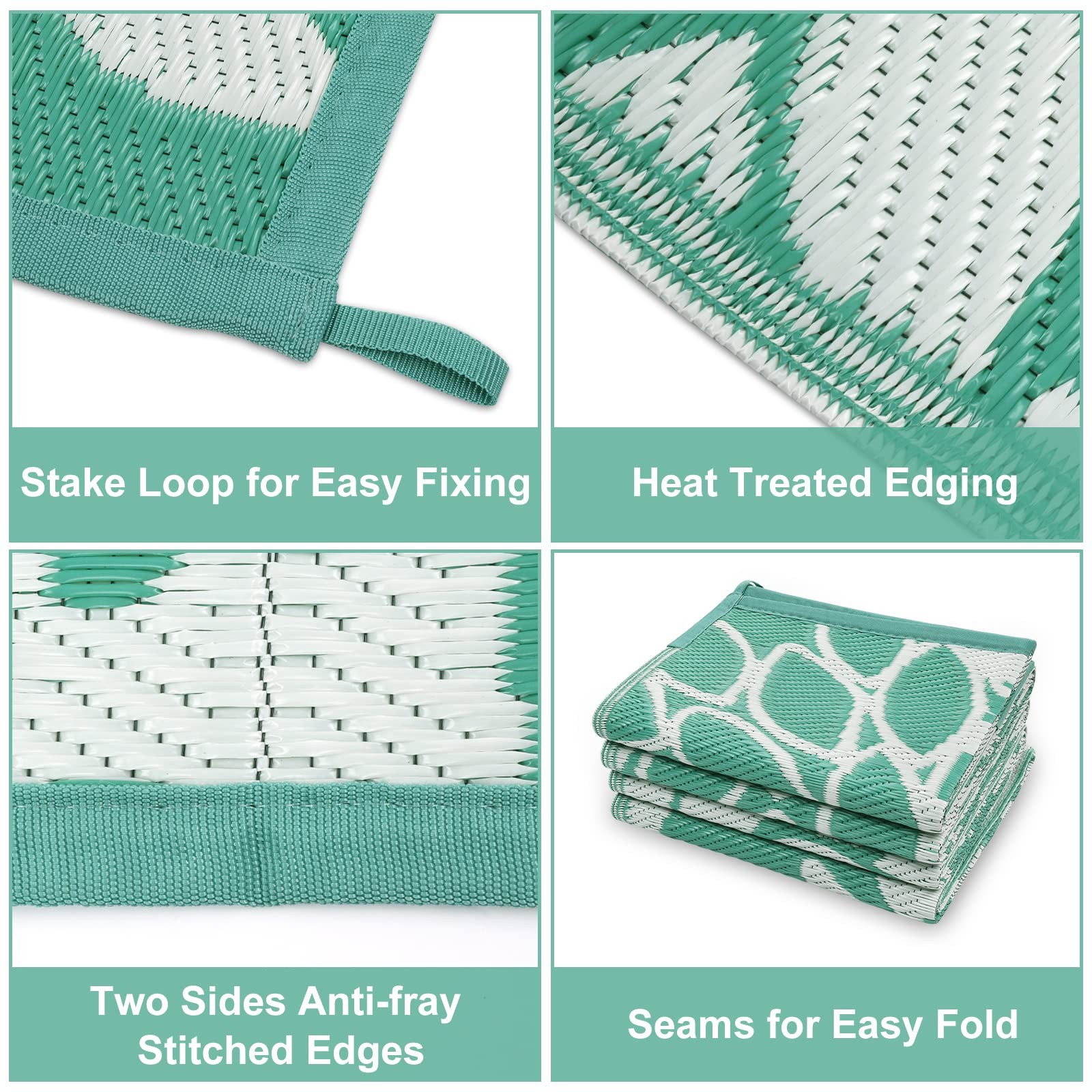 Anidaroel Outdoor Rugs 5x8ft for Patios Clearance Waterproof, Reversible Trop…