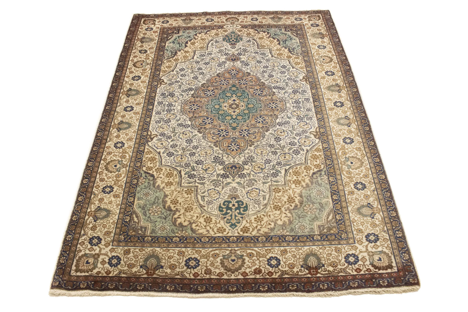 Semi-Antique Traditional Oriental Rug Muted Colors Floral Carpet 4’6X6’4 ft