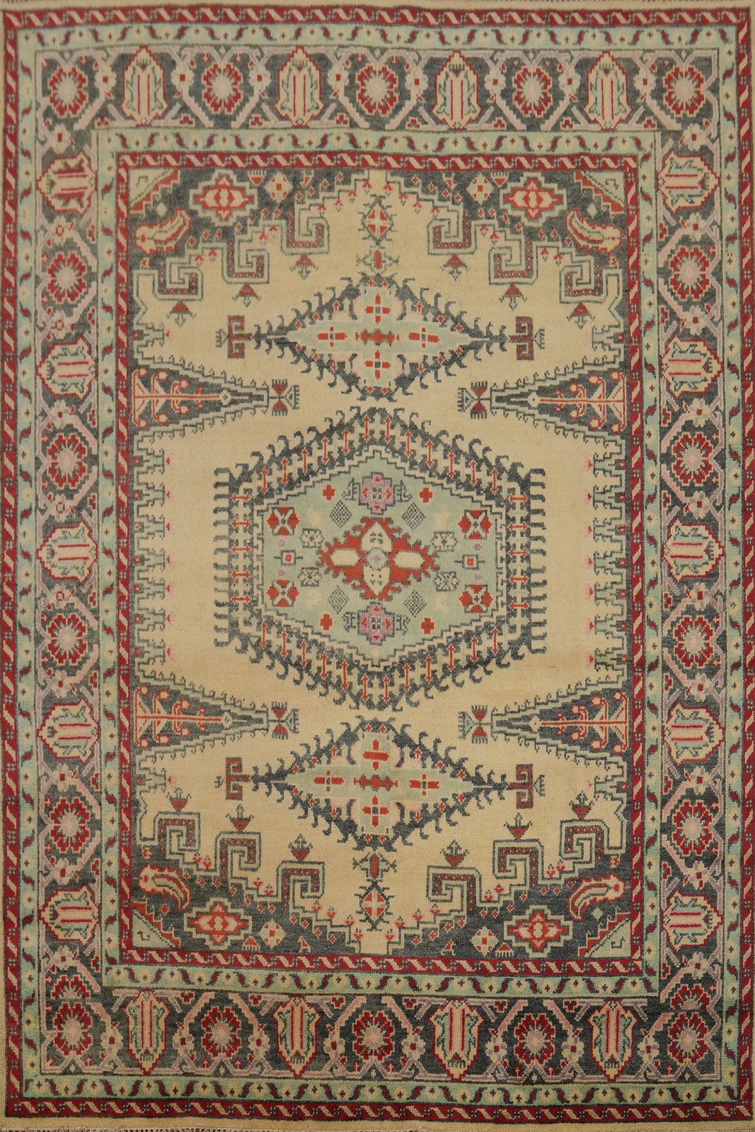 Hand-Knotted Traditional Yellow Wool Carpet Oriental Living Room Area Rug 8×10