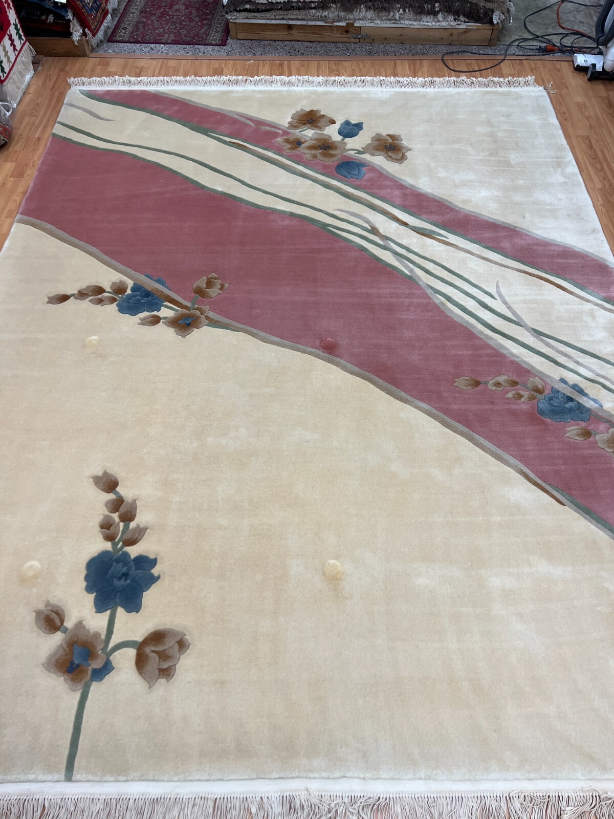 8′ x 10′ Chinese Art Deco Oriental Rug – Full Pile – Hand Made – 100% Wool