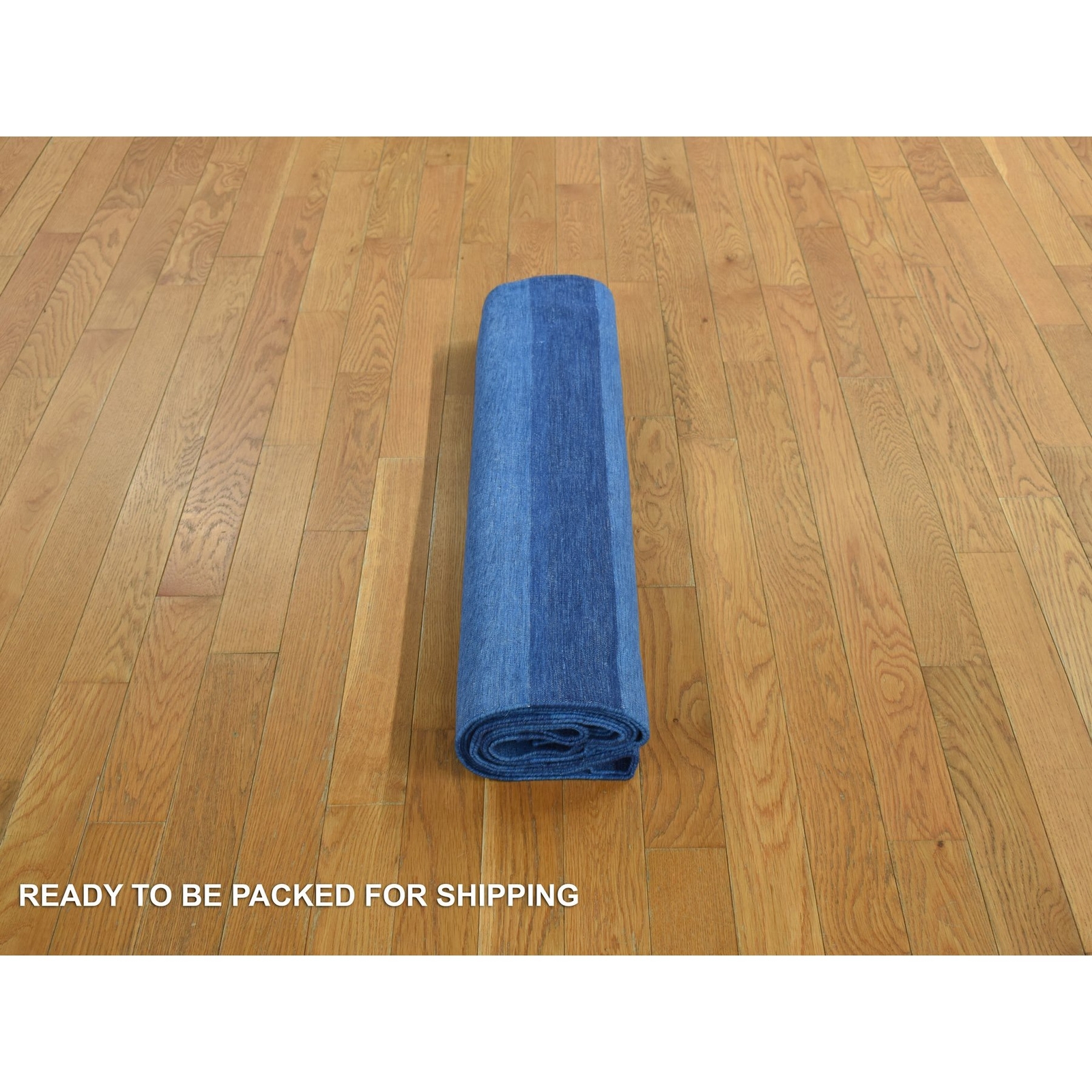 6’x9’3″ Blue Pure Cotton Durie Kilim Flat Weave Hand Woven Reversible Rug R78160