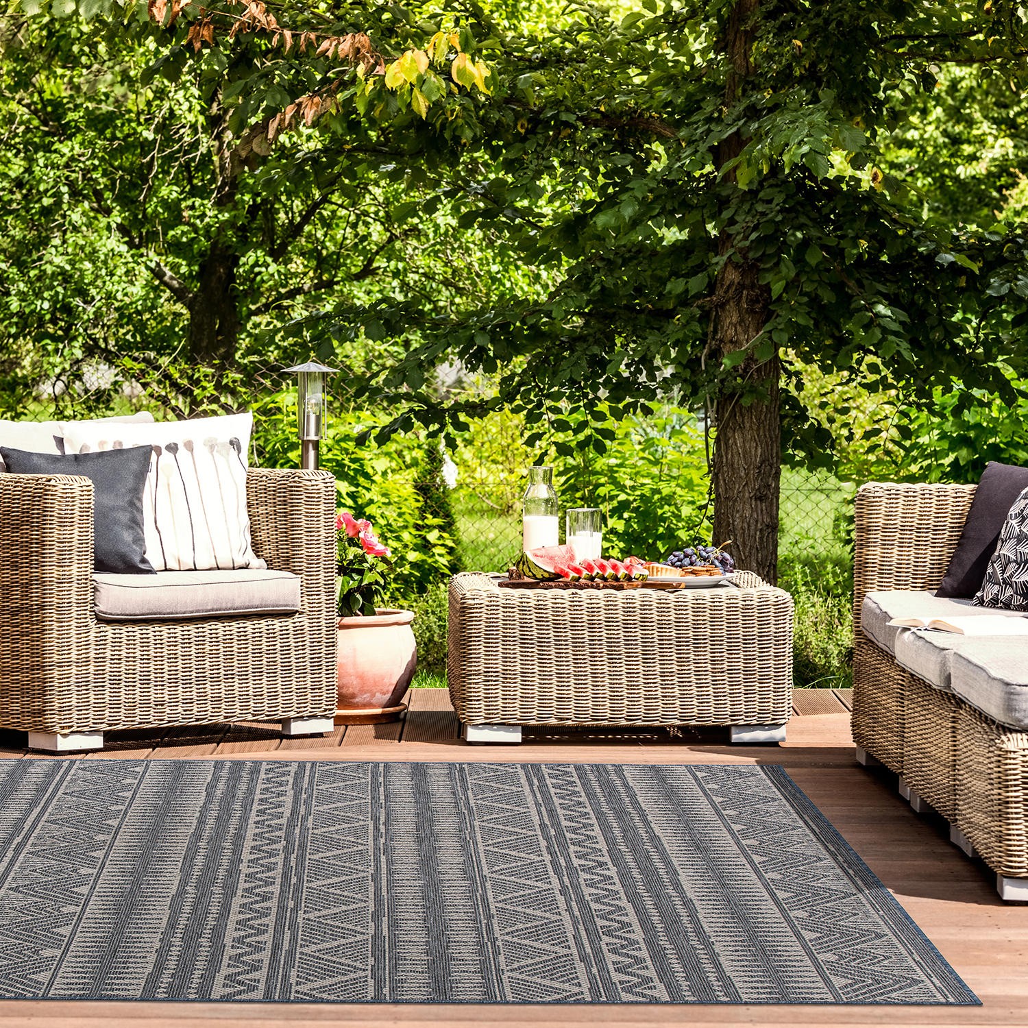 Rugshop Outdoor Outdoor Rugs Bohemian Geometric Indoor Outdoor Carpet 5×7 Rugs