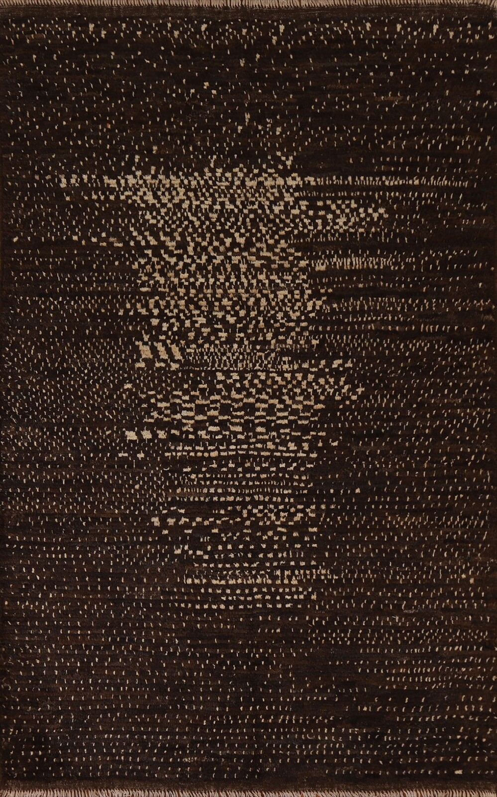 Dark Brown/ Ivory Polka Dot Moroccan Area Rug 6×8 Hand-knotted Wool